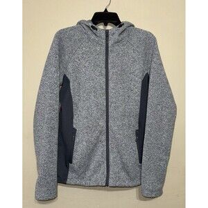 Naturals Reflections Sweater Woman's Size M Fleece Lined Hooded Full‎ Zip Grey